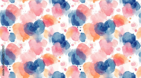 Fototapeta Seamless pastel watercolor pattern featuring vibrant colorful splashes ideal for modern fashion designs textile prints and art projects
