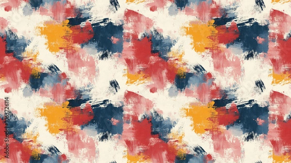 Fototapeta Seamless abstract modern painting pattern featuring dynamic palette knife strokes on canvas ideal for textile design home decor wallpapers
