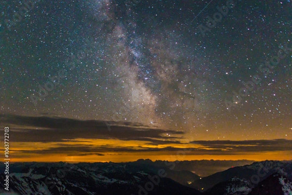 Obraz Milchstrasse über den Bergen