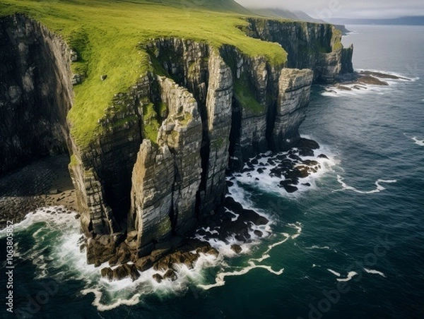 Fototapeta Coastal Cliffs from Above