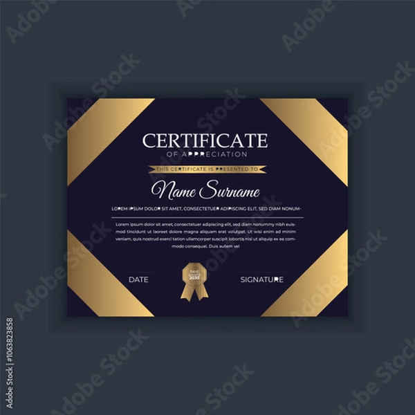 Obraz Certificate template. Diploma of modern design or gift certificate