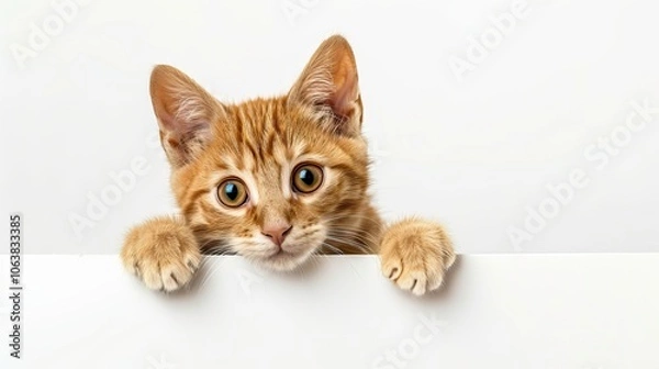 Obraz cat advertising with white isolated background