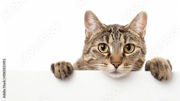 Obraz cat advertising with white isolated background