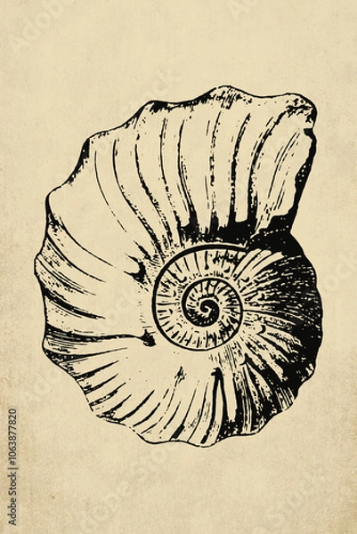 Fototapeta Vintage shell print