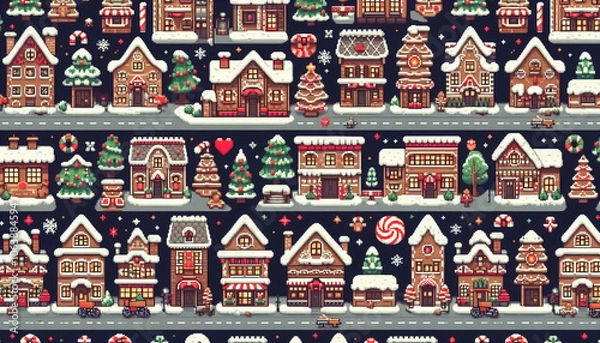 Fototapeta pattern with gingerbread cookies for christmas