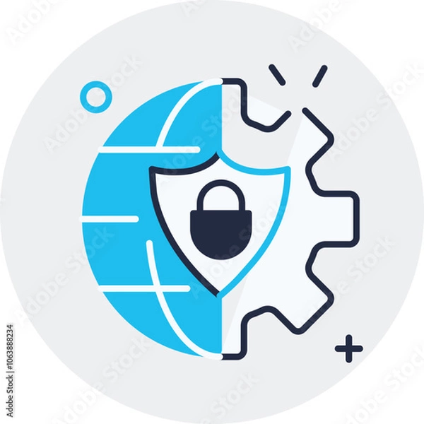 Fototapeta Online Security Vector Icon. Secured from Cyber Attack logo