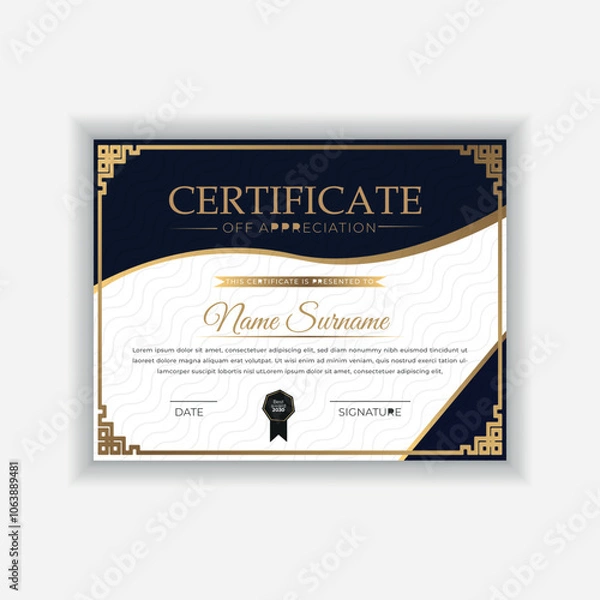 Obraz  Certificate template. Diploma of modern design or gift certificate