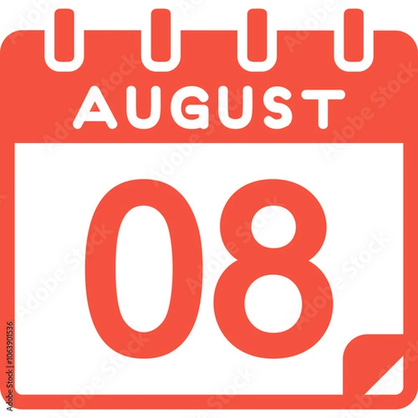 Fototapeta 8 August Vector Icon Design