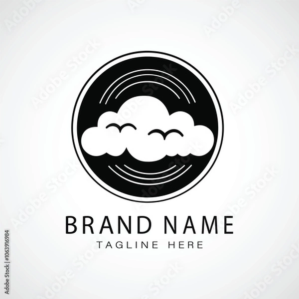 Obraz Cloud logo with technology modern concept