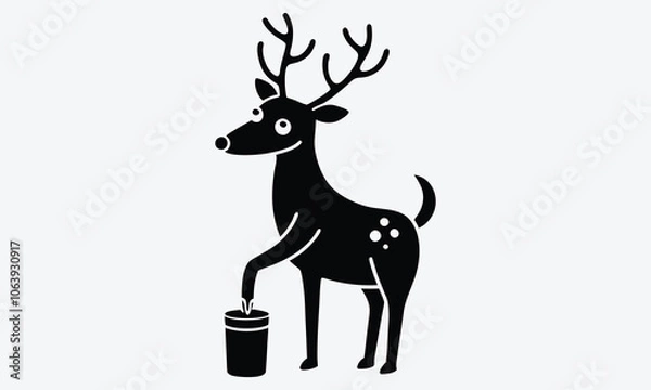 Fototapeta Christmas Day, Reindeer Repair Ointment vector white background illustration Generative Ai