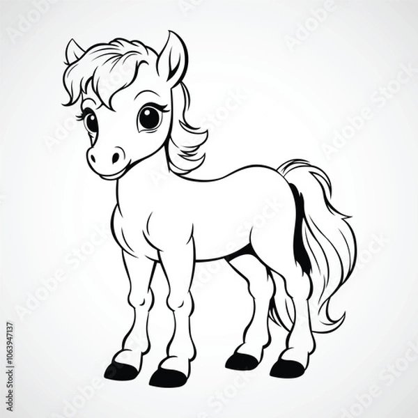 Obraz Vector black horse logo template