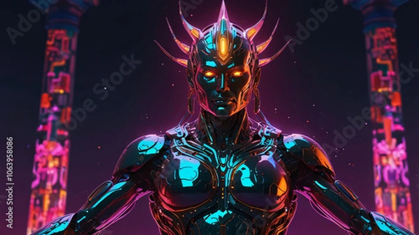 Obraz Dark Cyborg generated by Artificial Intelligence