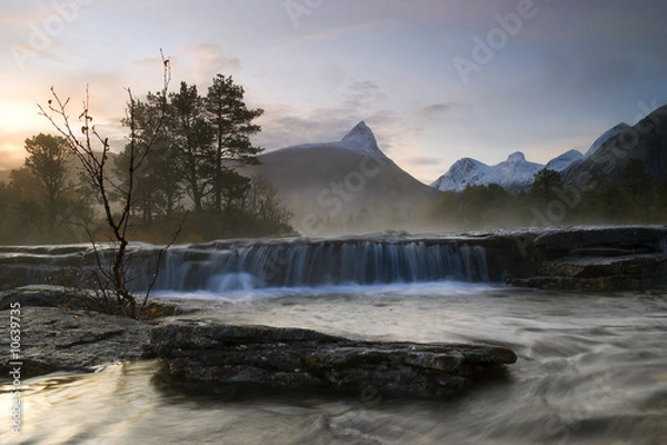 Obraz River at fall with mist