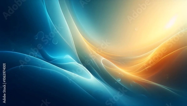 Fototapeta glowing abstract background featuring cerulean blue and mustard yellow,Generative AI