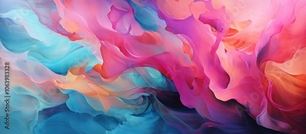 Fototapeta A vibrant abstract composition featuring flowing colors and dynamic shapes.