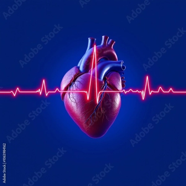 Obraz Heart attack and heart disease. 3d illustration