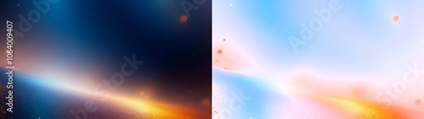Obraz Red and blue light streak overlay with transparent background, adding a modern touch to visuals.  Black and Transparent PNG for overlay effect.