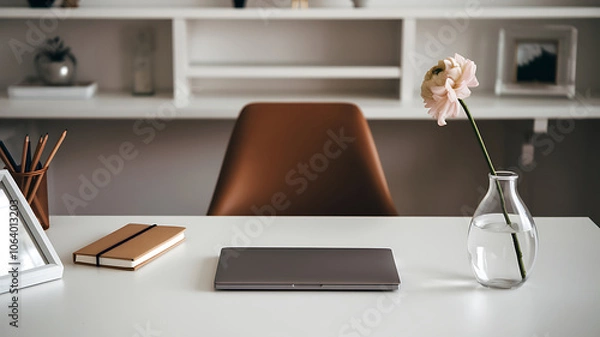 Fototapeta Elegance in Focus: The Perfect Workspace for Productivity and Style in a Modern Office Setting
