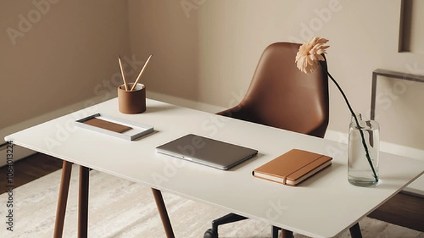Fototapeta Elegance in Focus: The Perfect Workspace for Productivity and Style in a Modern Office Setting