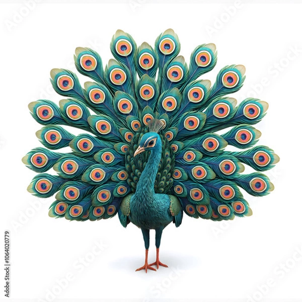 Obraz peacock isolated on white background