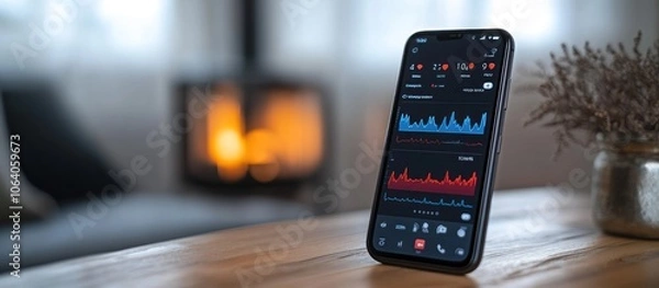 Fototapeta Smartphone with Health App Displayed