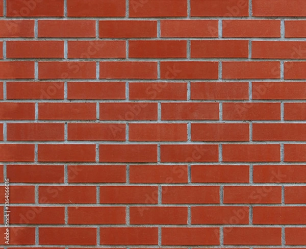 Obraz Ceramic rectangular red tile laid horizontally. Mat red ceramic brick for interior and exterior walls