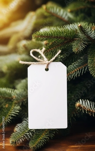 Fototapeta Christmas holiday background - decoration. New year pine. Top view. Place for text.