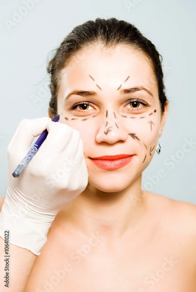 Obraz Drawing lines for facial plastic surgery