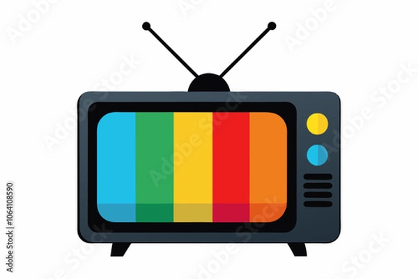 Obraz retro TV set with antenna and color screen