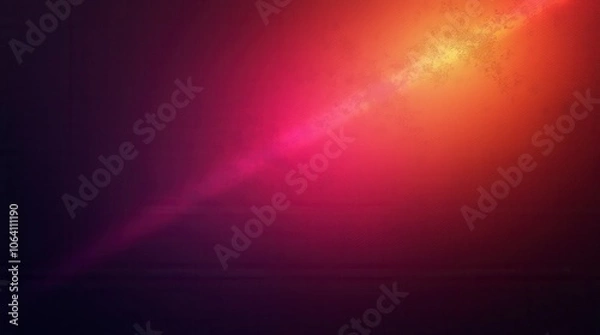 Obraz Abstract Dark Purple Orange and Black Gradient Background with Glowing Pink Magenta Noise Retro Design