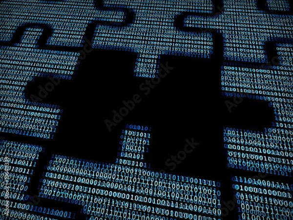 Fototapeta Puzzle in digital background 