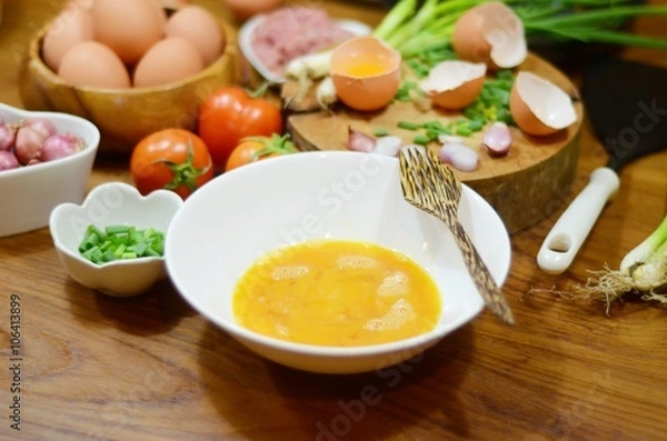 Obraz cooking omelet