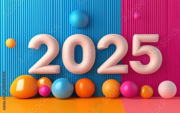 Fototapeta Number "2025" 3d vector professiona