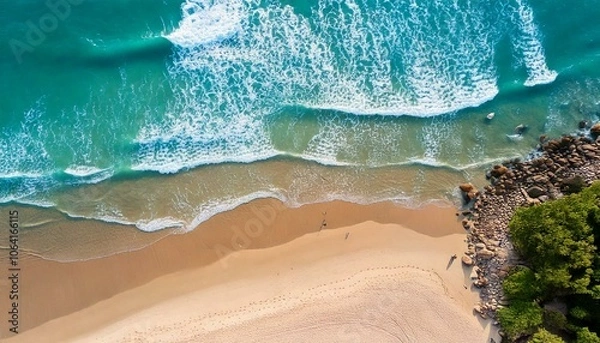 Obraz mar y playa con rocas