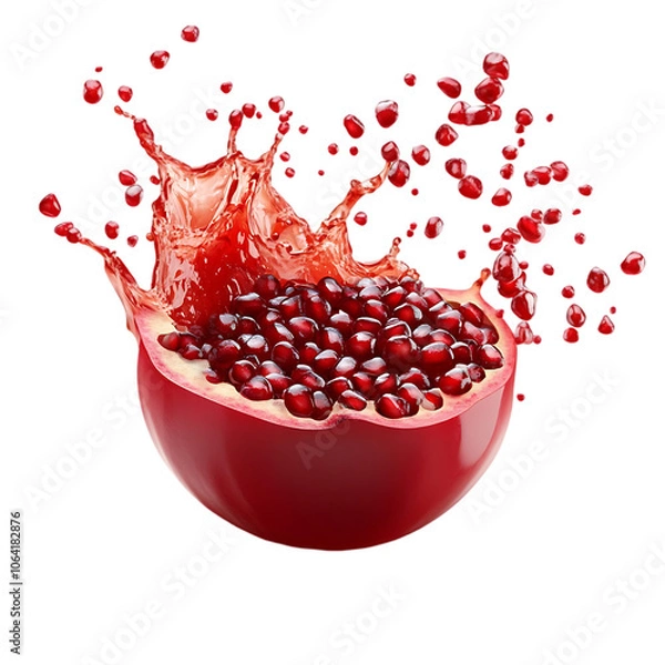Fototapeta Pomegranate splashes on transparent background