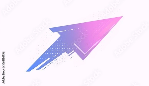 Obraz Simple logo with a purple arrow made from dots, pointing to the right, on a white background, in a clean graphic design style.