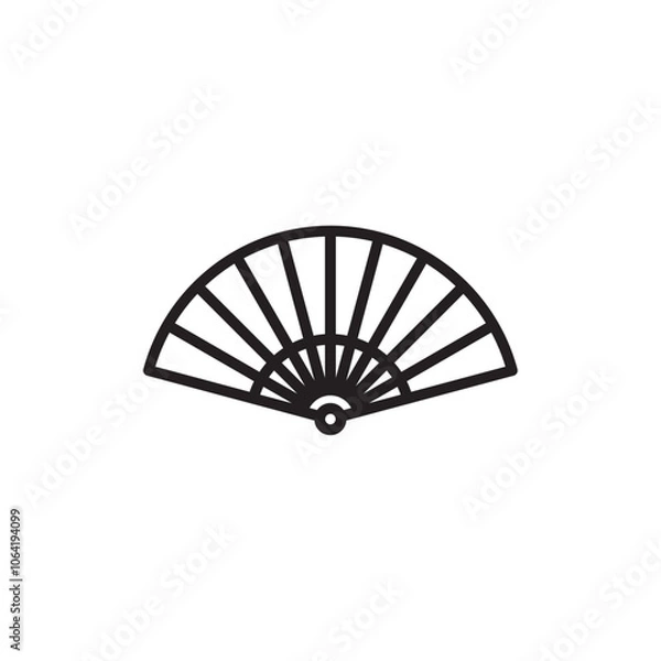 Fototapeta Hand fan icon Simple thin outline