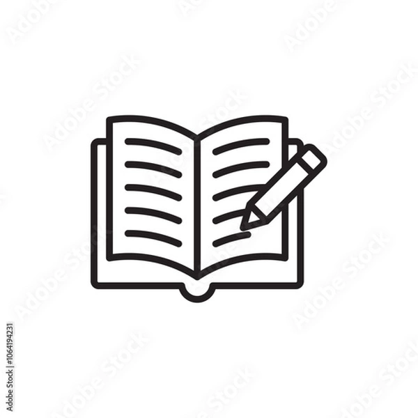Obraz Homework icon Simple thin outline