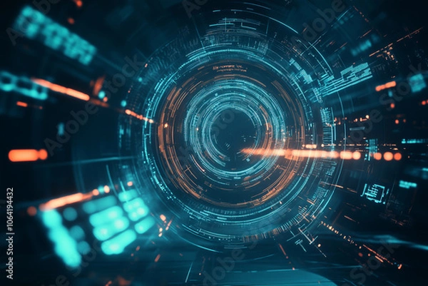 Fototapeta Business technology background with digital interface