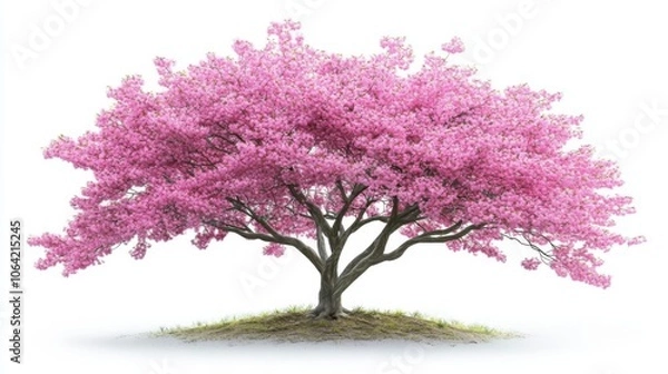 Fototapeta sakura tree on the white background