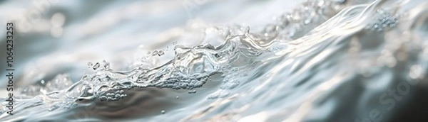 Fototapeta Close-up of Sparkling Water with Bubbles