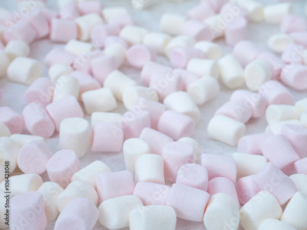 Fototapeta White and pink marshmallow