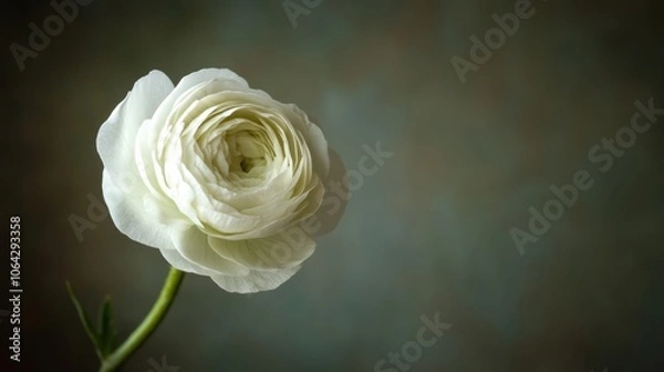 Obraz Single White Ranunculus Flower