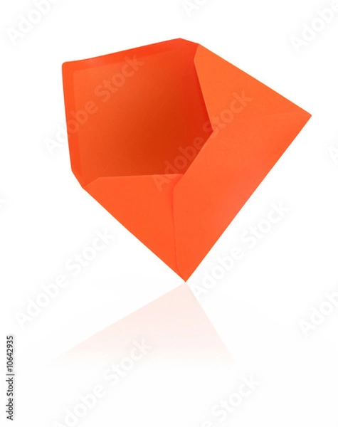 Fototapeta orange envelope with reflection