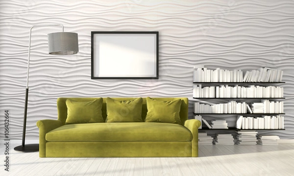 Obraz Modern bright interior . 3D rendering