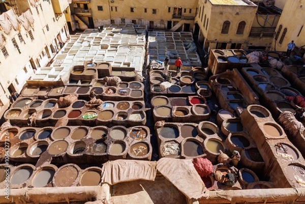 Obraz Chouara Tannery in Fes Morocco