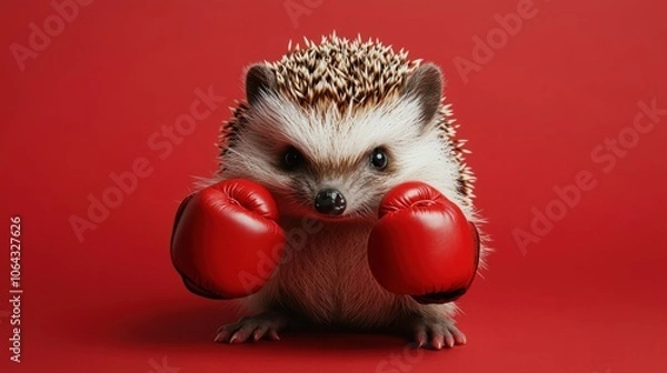 Obraz Hedgehog Boxer: A Tiny Fighter Ready To Rumble