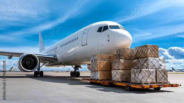 Obraz Optimize airplane cargo loading processes to reduce logistics costs effectively