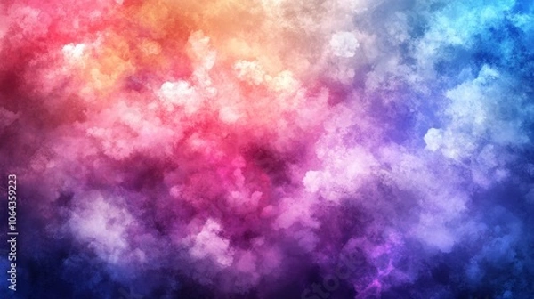 Fototapeta Abstract Watercolor Background   Colorful Sky with Clouds  Pink  Purple  Blue  Orange
