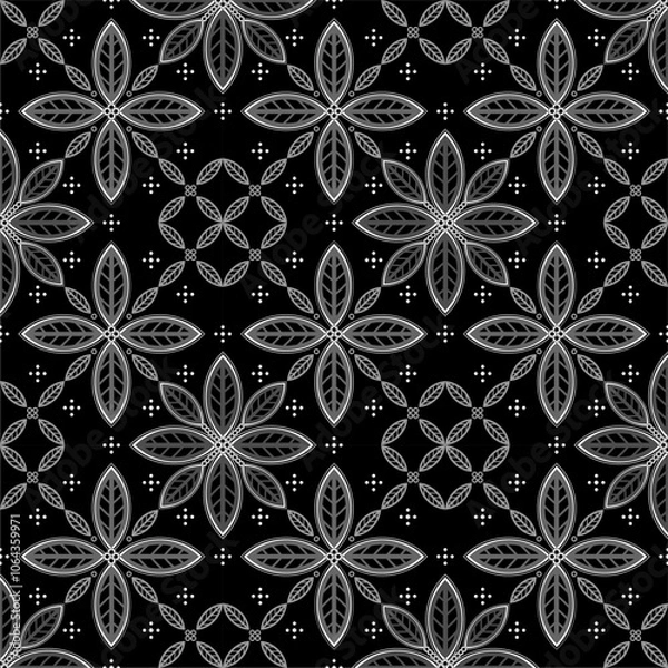 Fototapeta Beautiful and elegant vector traditional Javanese ethnic batik pattern template, suitable for clothing patterns.
